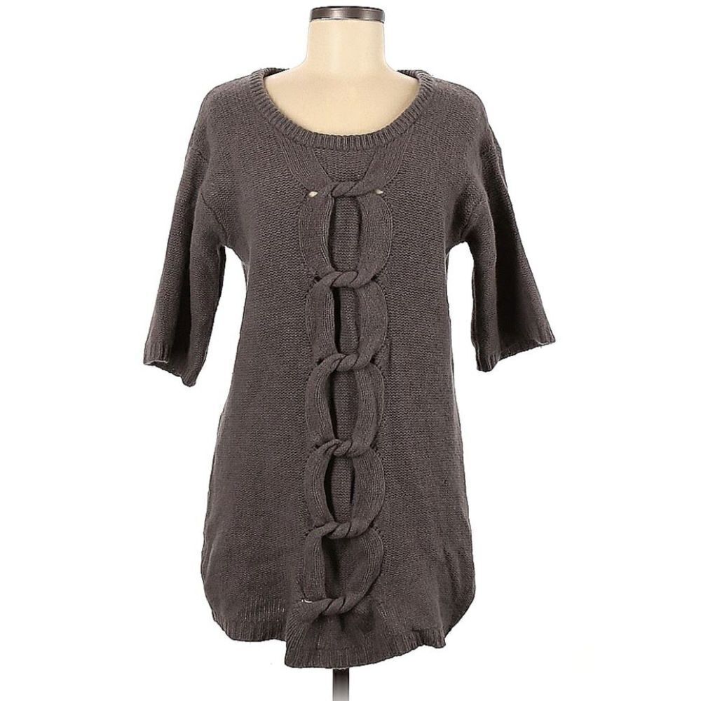 Samsoe Samsoe Brown Cable Knit Design Lamb Wool Angora Tunic Sweater Size Small